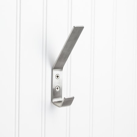 ELEMENTS BY HARDWARE RESOURCES 5-9/16" Stainless Steel Modern Double Prong Wall Mounted Hook YD35-556SS